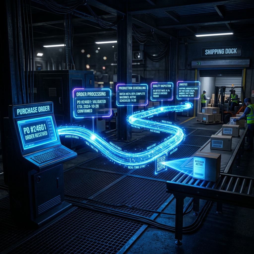 Siparişten Teslimata Uçtan Uca Dijital Şeffaflık: Akıllı Üretim Ekosistemlerinde Yapay Zeka Destekli Değer Zinciri Optimizasyonu